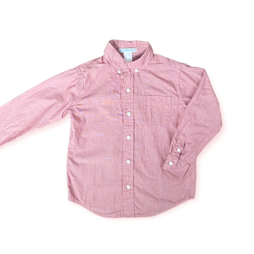 Janie and Jack Toddler Boys Holiday Red Cotton Button Up / Dress Shirt size 4